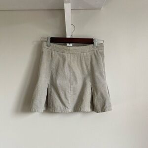 Pleated Corduroy Mini Skirt